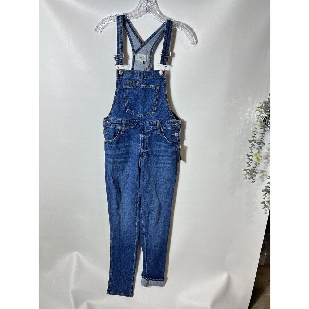 Universal Thread Denim  Overalls Women's Blue Buckle Whisker Frayed Sz 2 NWT